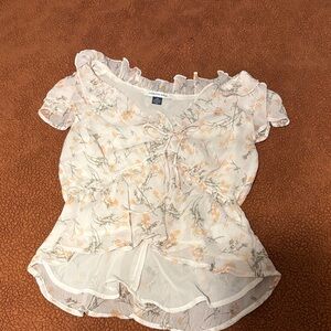 American Eagle Outfitters Floral Ruffle Top